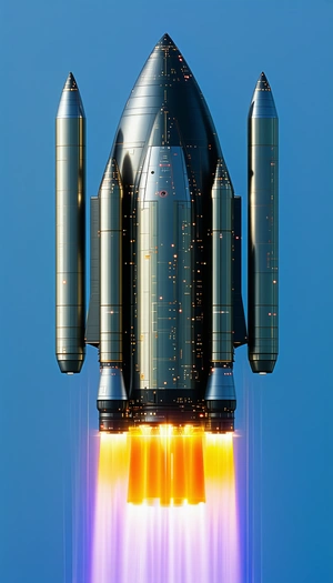 A Rocket Is Shown In A Close-up View, With Its Engine And Exhaust Visible