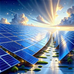 Innovative Renewable Energy (design:1.18) With Beautiful Sunset