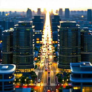 Urban Drone Photography: Aerial View Of City Blocks With Image, Busy