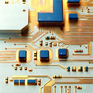Close-up Of Electronic Circuit With Close-up Computer