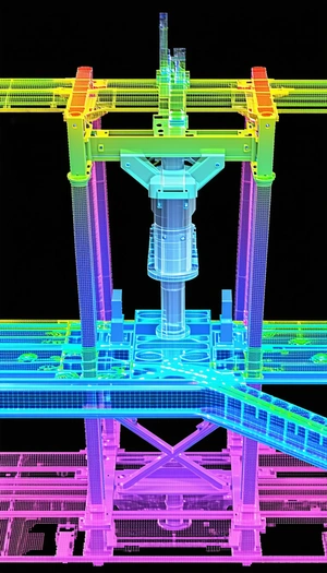 A Large, Colorful Machine Is Shown In A 3d Model