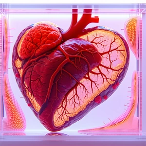 A Heart Is Displayed In A Glass Case, Showcasing Its Intricate Details