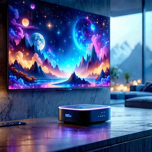 Smart Home Device With Digital Artwork With Large Flat