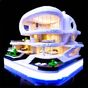 Futuristic Smart Home With White