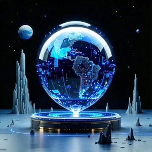 Artificial Intelligence Visualization With Large Blue