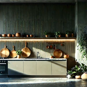 Lifestyle Low Poly: Modern Kitchen With Minimalist Decor With Kitchen Large