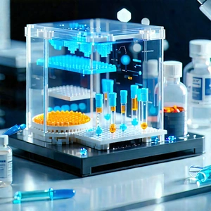 Healthcare Technology In Modern Laboratory With Clear Plastic
