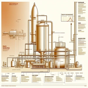 A Large Industrial Plant Is Shown In A Diagram, With Various Pipes And Equipment Labeled