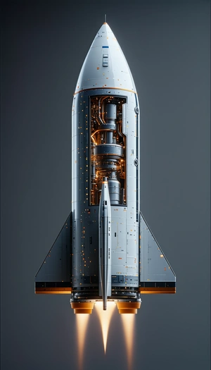 A Large Rocket Ship Is Shown In A 3d Model
