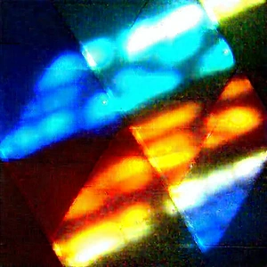 Abstract Geometric Design: Triangular Composition With Luminous Edges With Stained Glass