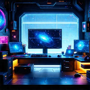 (futuristic:1.48) (digital:1.48) workspace