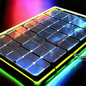 Solar Panel With Neon Accents With Solar Panel