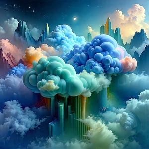 Cloud Computing Visualization With Image, There