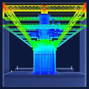 The Image Is A 3d Model Of A Large Structure, Possibly A Bridge Or A Building