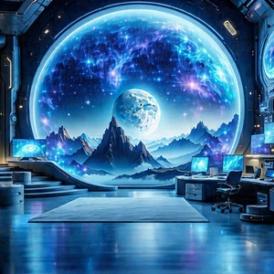 Futuristic Tech Startup Office With Image, There