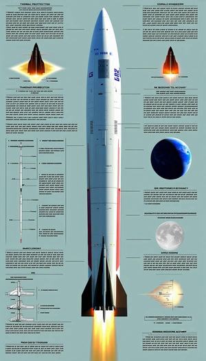 A Large Poster Is Displayed, Showcasing A Space Shuttle And Its Various Components