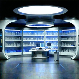 Futuristic Research Laboratory With Image