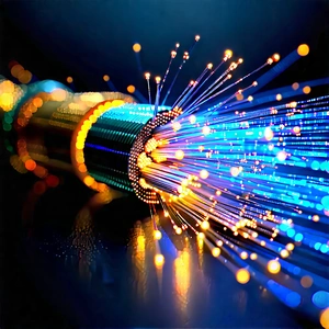 Close-up Of Fiber Optic Cables With Close-up Blue