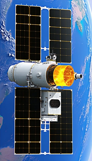 A Space Shuttle Is Shown In The Image, With Its Solar Panels Open