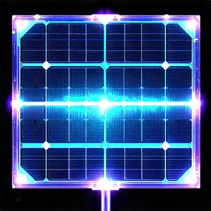 Solar Panel With Holographic Projection With Blue Solar