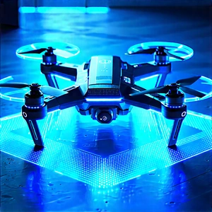 Drone With Holographic Display With Blue Drone