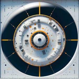 A Futuristic Spacecraft Is Shown In A Three-dimensional View