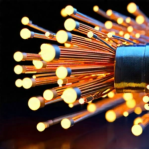 Close-up Of Fiber Optic Cables With Close-up Bunch