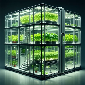 A Large, Multi-layered Greenhouse Filled With Various Plants