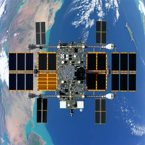 A Space Shuttle Flying High Above The Earth