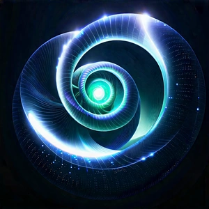 Abstract Sci-Fi Art: Spirals with luminous edges
