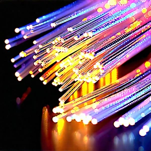 Close-up Of Fiber Optic Cables With Close-up Bunch