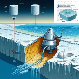 The Image Is A Cartoon-like Drawing Of A Space Station, With A Large Sphere In The Center
