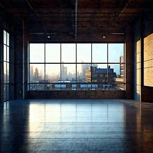Urban Architectural Photography: Urban Loft With Dramatic Lighting With Large Window
