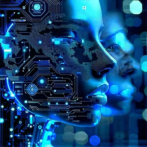 Artificial Intelligence Visualization With Faces, Left