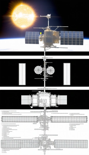 The Image Is A Black And White Photo Of A Space Station