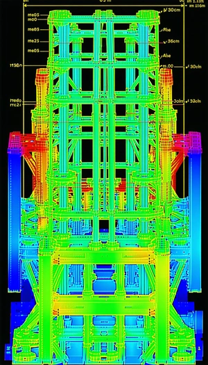 A Computer-generated Image Of A Large Structure Is Displayed
