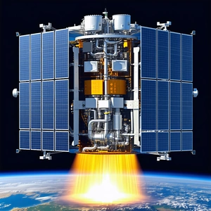 A Space Shuttle With A Bright Orange Exhaust Trail, Flying Through The Sky