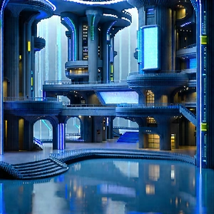 (futuristic:1.35) Innovation Hub With Futuristic City,