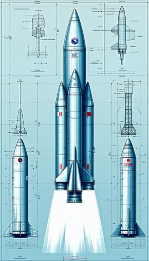 In This Image, There Are Three Space Rockets On Display