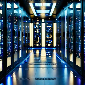 Futuristic Server Room With Image, There