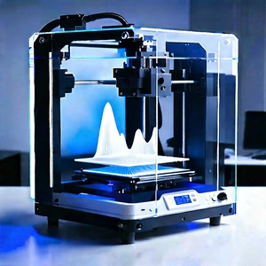 3d Printer With Data Streams With Printer Sitting