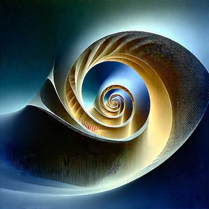 Abstract Fractal Art: Conceptual Representation Of Memory With Spiral Staircase