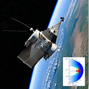 A Spacecraft, Possibly A Satellite, Flying Through The Sky