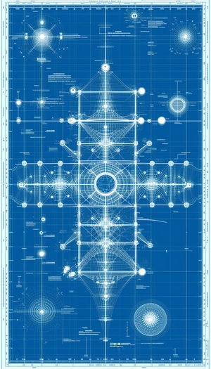A Blue Drawing Of A Building Is Displayed On A Piece Of Paper