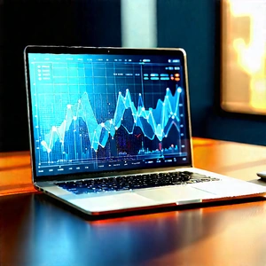 Laptop With Data Visualization With Laptop Computer