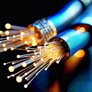 Close-up Of Fiber Optic Cables With Close-up Bunch