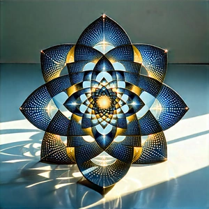 Abstract Tilt-shift Photography: Sacred Geometry With Shadow Play With Blue Gold