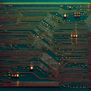 Circuit board with (digital:1.12) particles