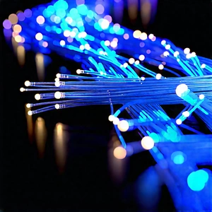 Close-up Of Fiber Optic Cables With Close-up Blue
