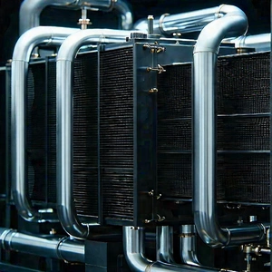 Close-up Of Cooling System With Large Industrial